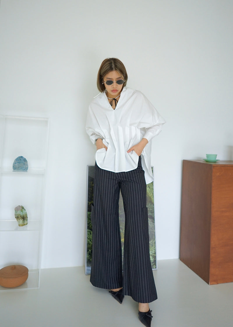 pleated waist oversized shirt