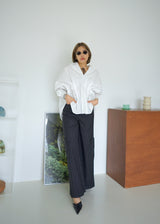 pleated waist oversized shirt