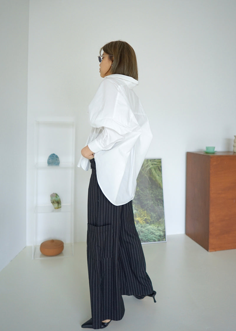 pleated waist oversized shirt