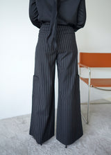 stripe high-rise side pocket trousers