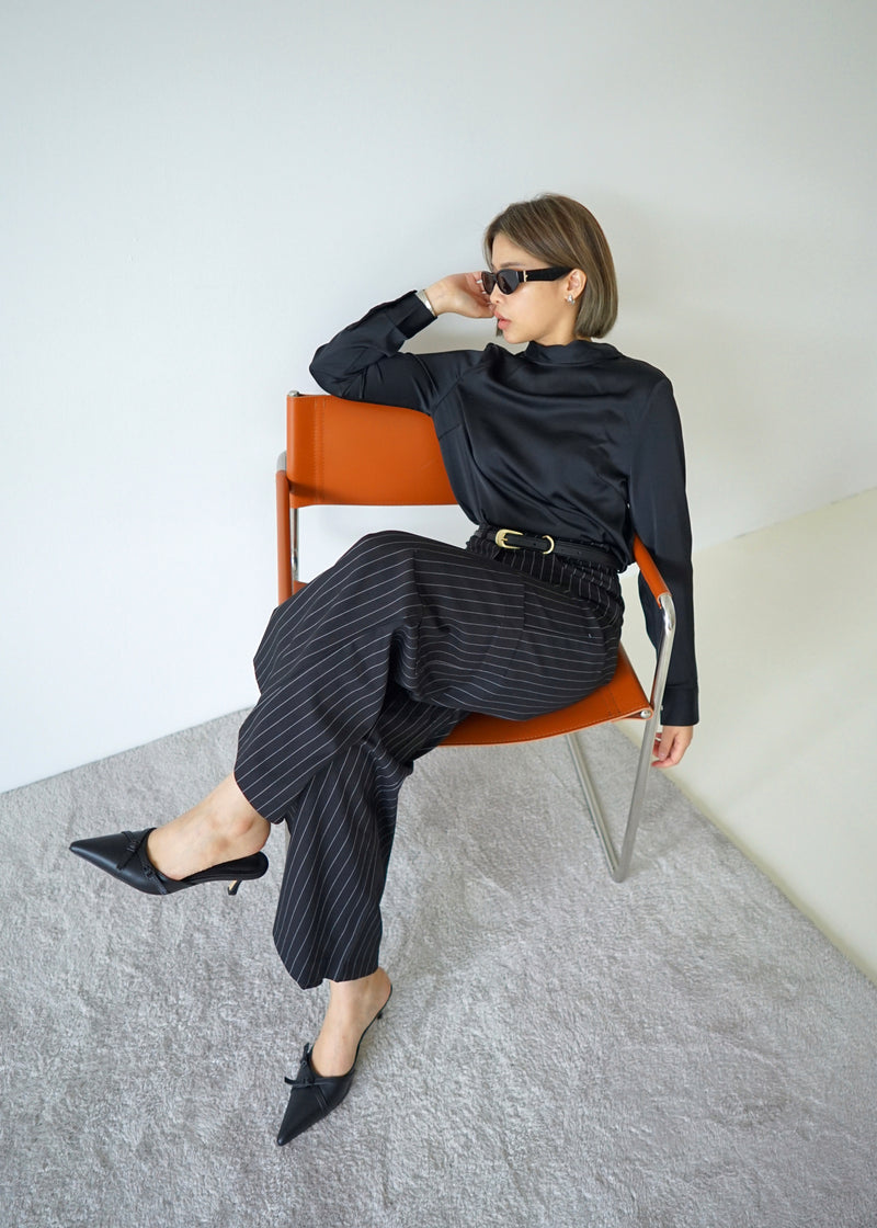 stripe high-rise side pocket trousers