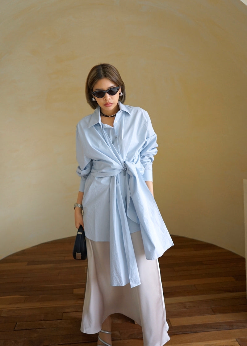 tie front oversized shirt