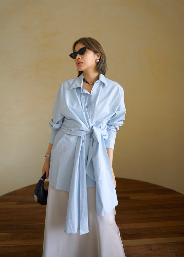 tie front oversized shirt