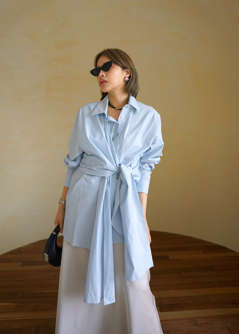 tie front oversized shirt