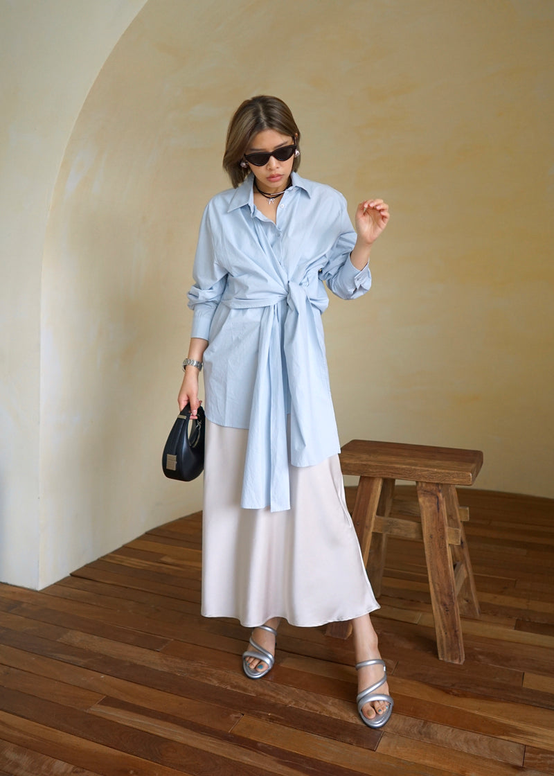 shasha satin maxi skirt