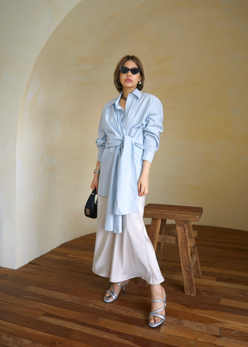 tie front oversized shirt