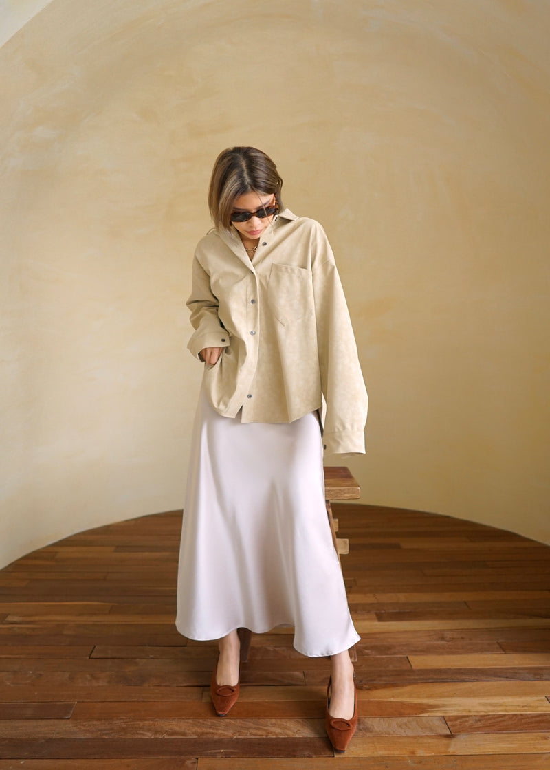 fade suede oversized shirt