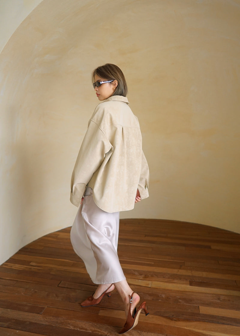 fade suede oversized shirt