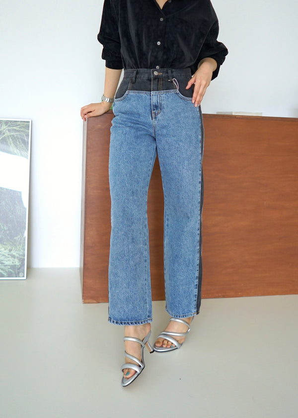 2 tone slim jeans