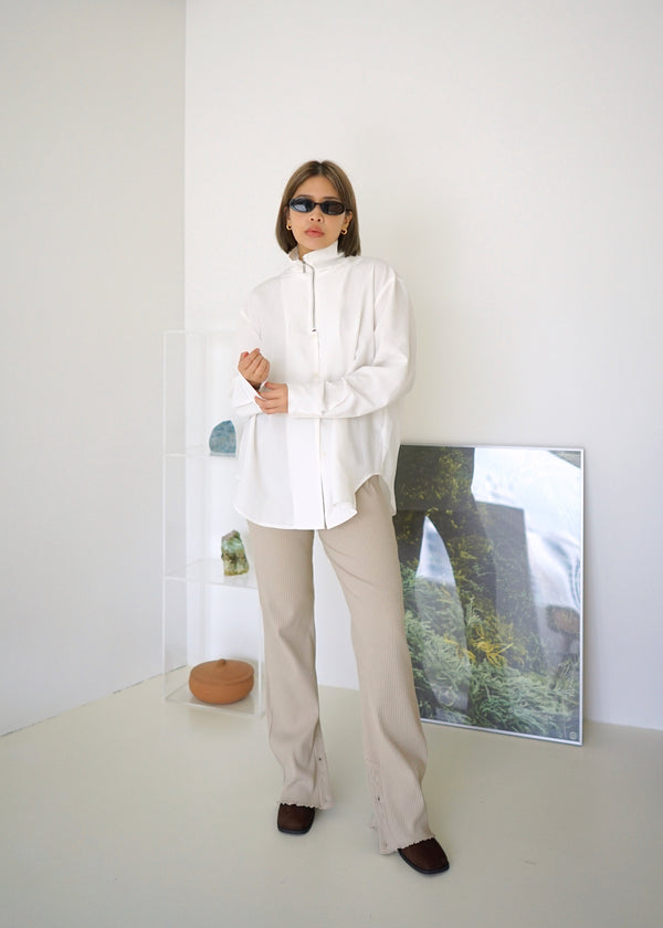 high neck half zip shirt
