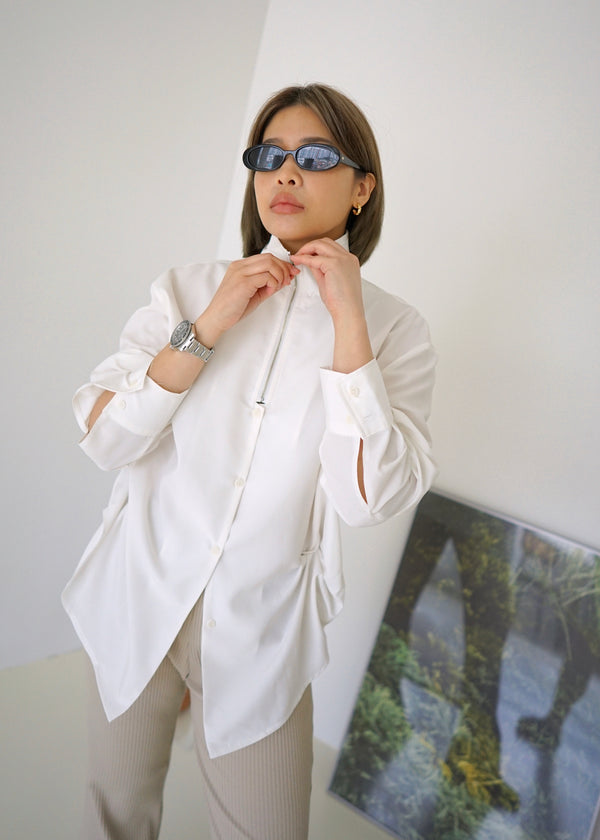 high neck half zip shirt