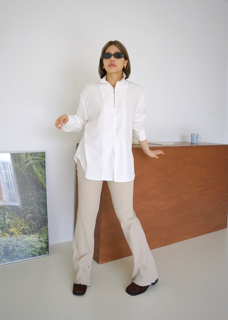 high neck half zip shirt