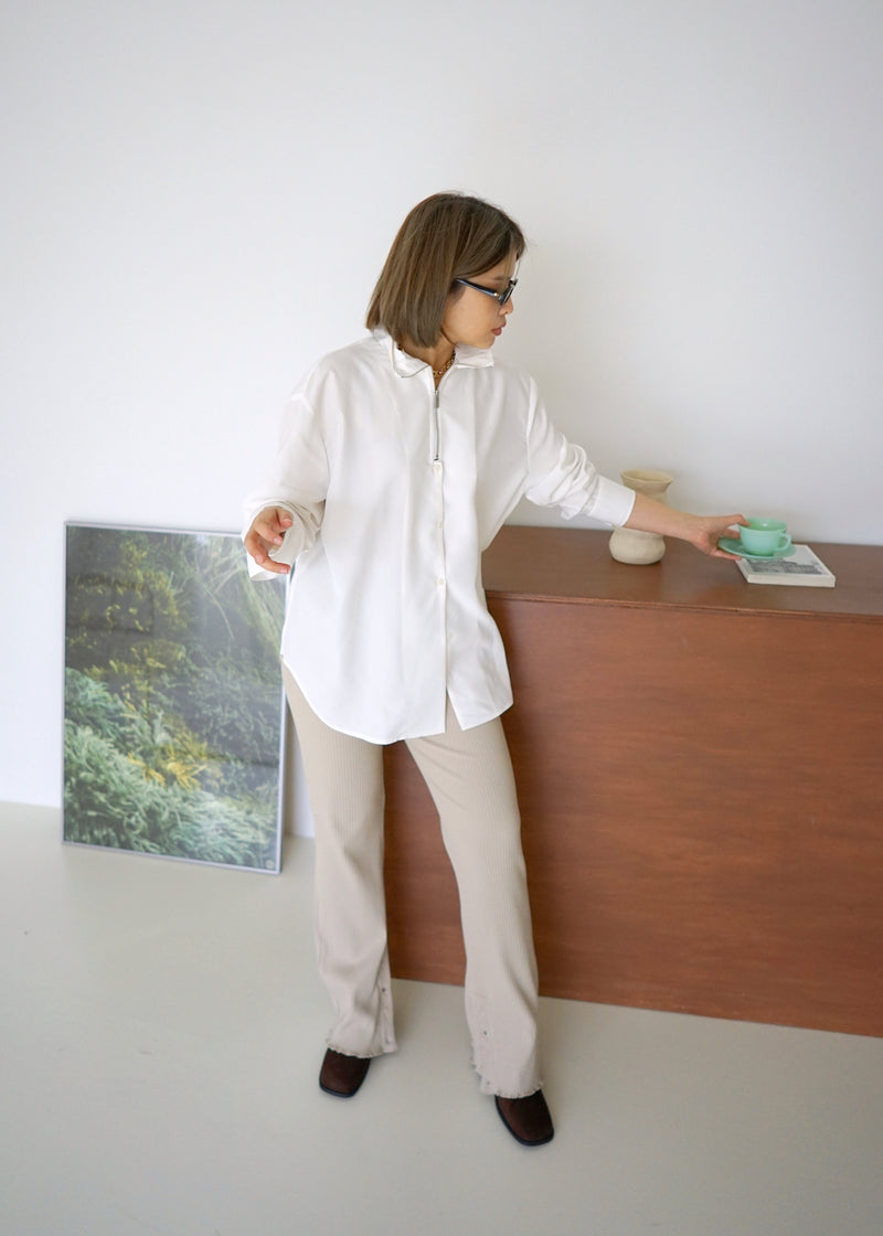 high neck half zip shirt
