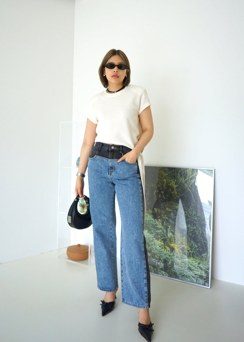 unbalance terry crop top