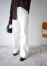 Grid straight jeans