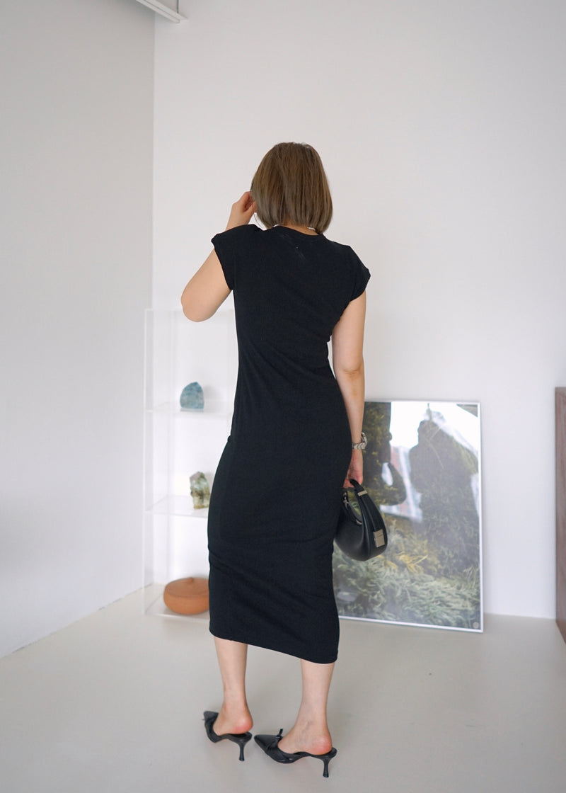 ribbed knit maxi dress