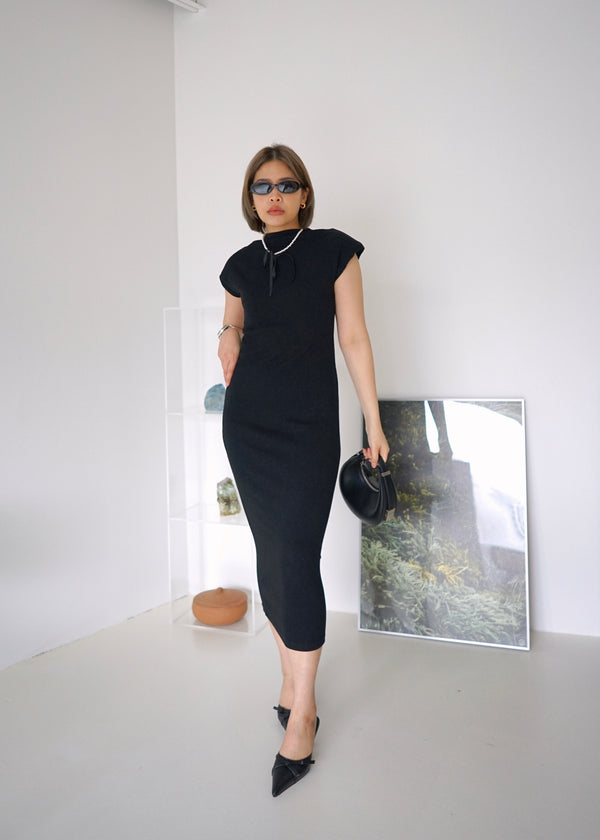 ribbed knit maxi dress