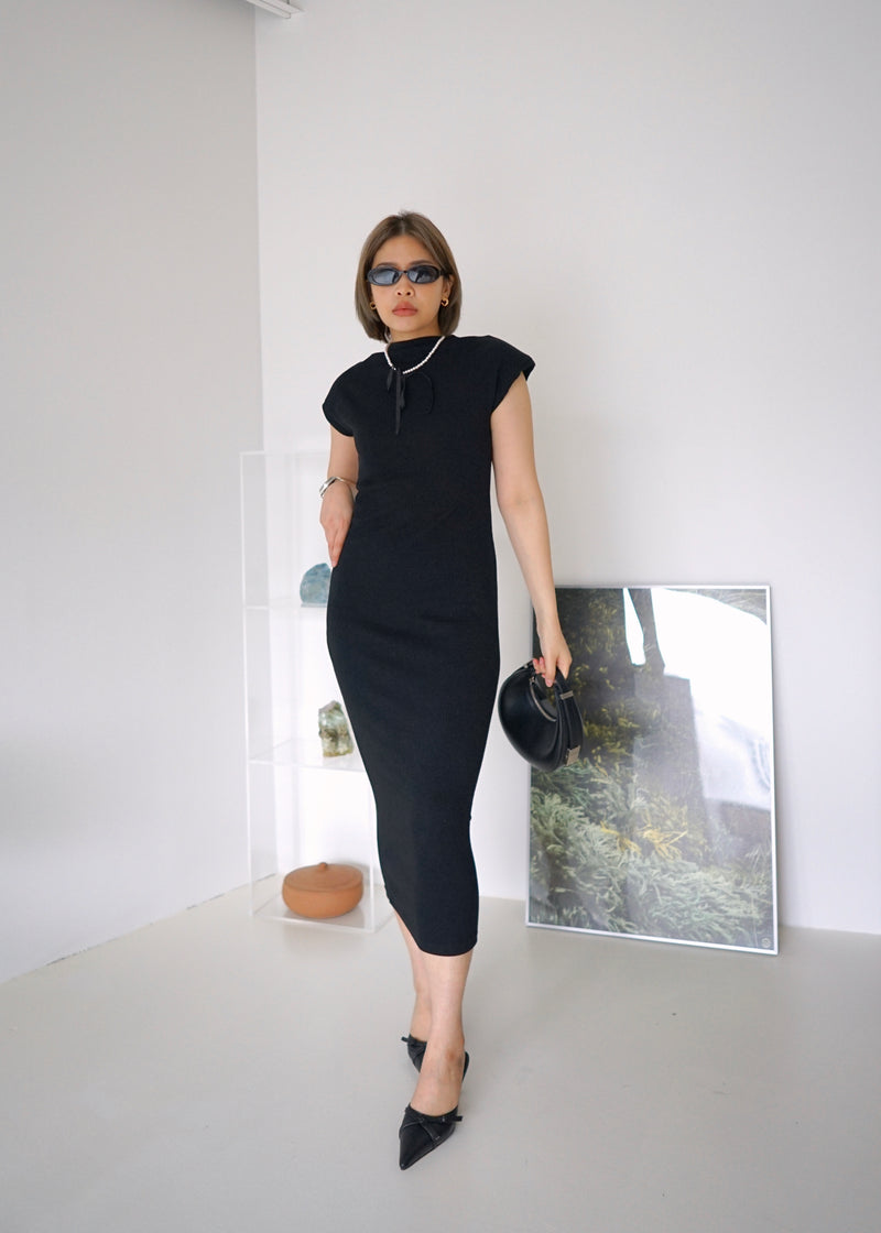 ribbed knit maxi dress