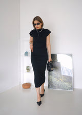 ribbed knit maxi dress