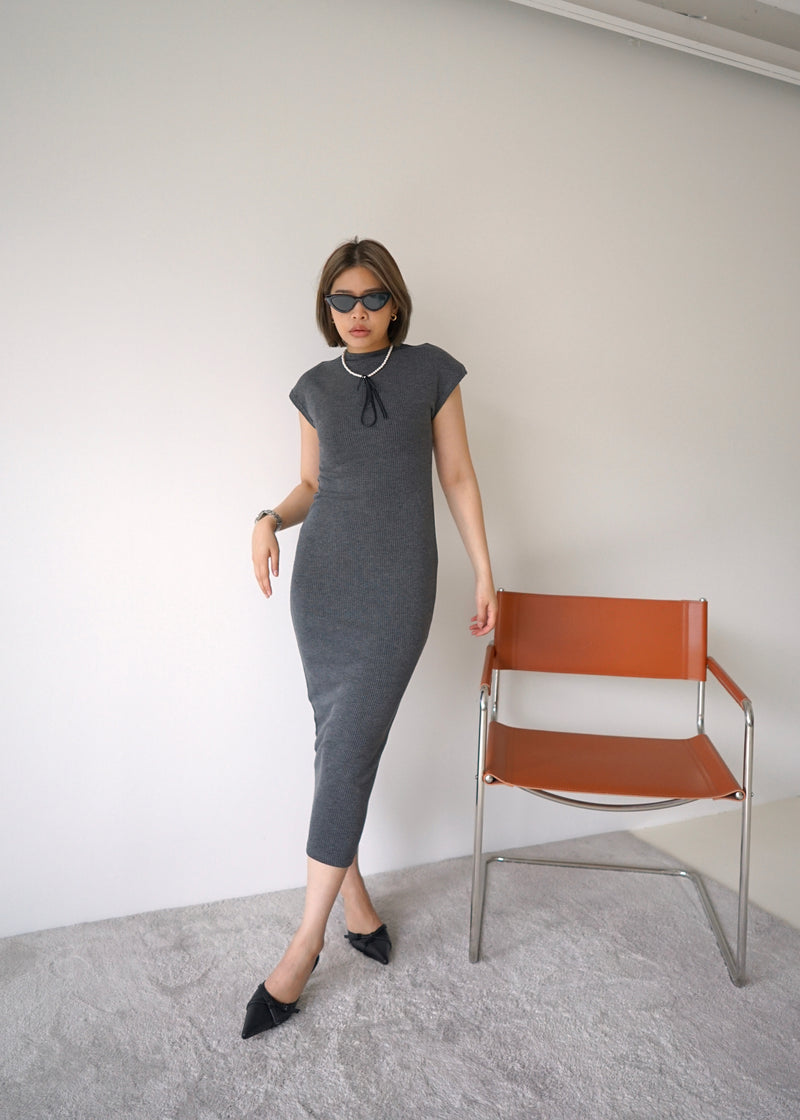ribbed knit maxi dress