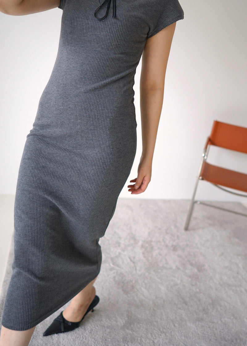 ribbed knit maxi dress
