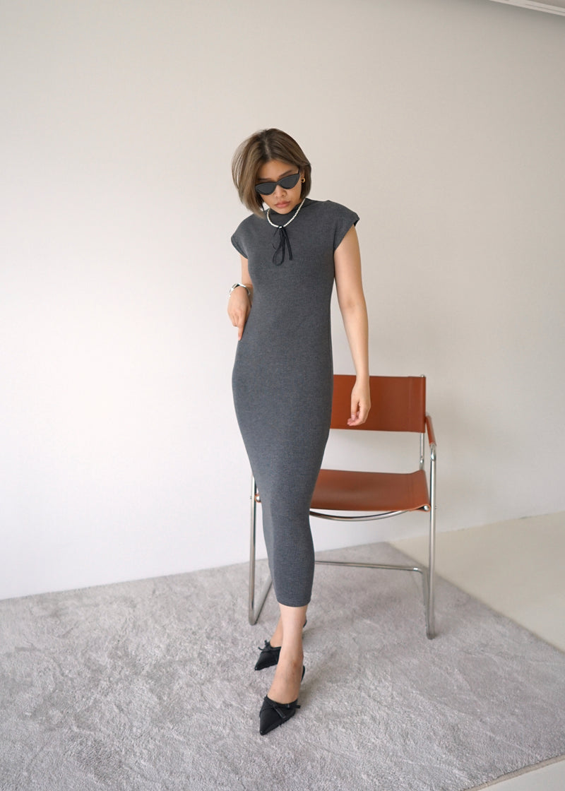 ribbed knit maxi dress