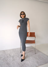ribbed knit maxi dress