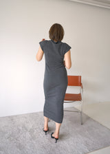 ribbed knit maxi dress