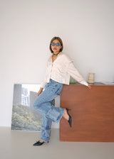barbi satin crop shirt