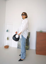 low pocket straight jeans
