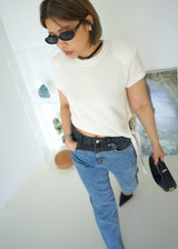 unbalance terry crop top