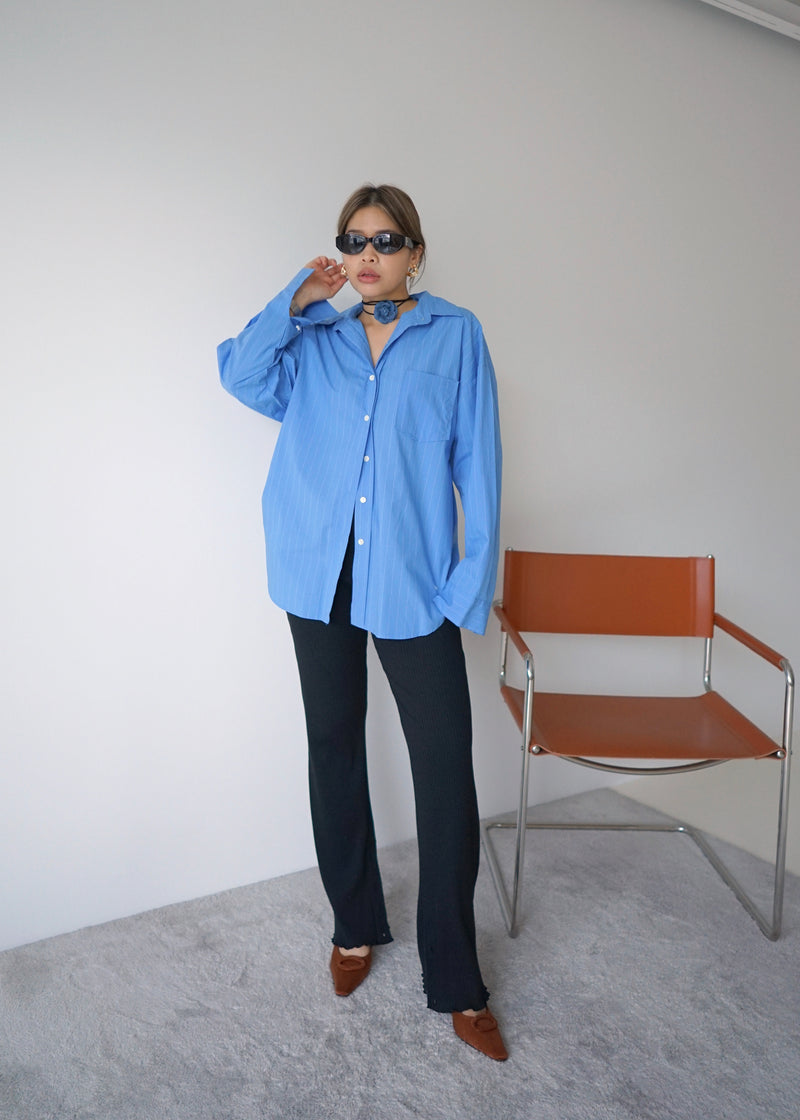wide stripe oversized shirt
