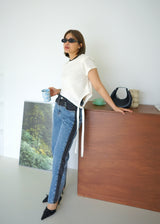 unbalance terry crop top