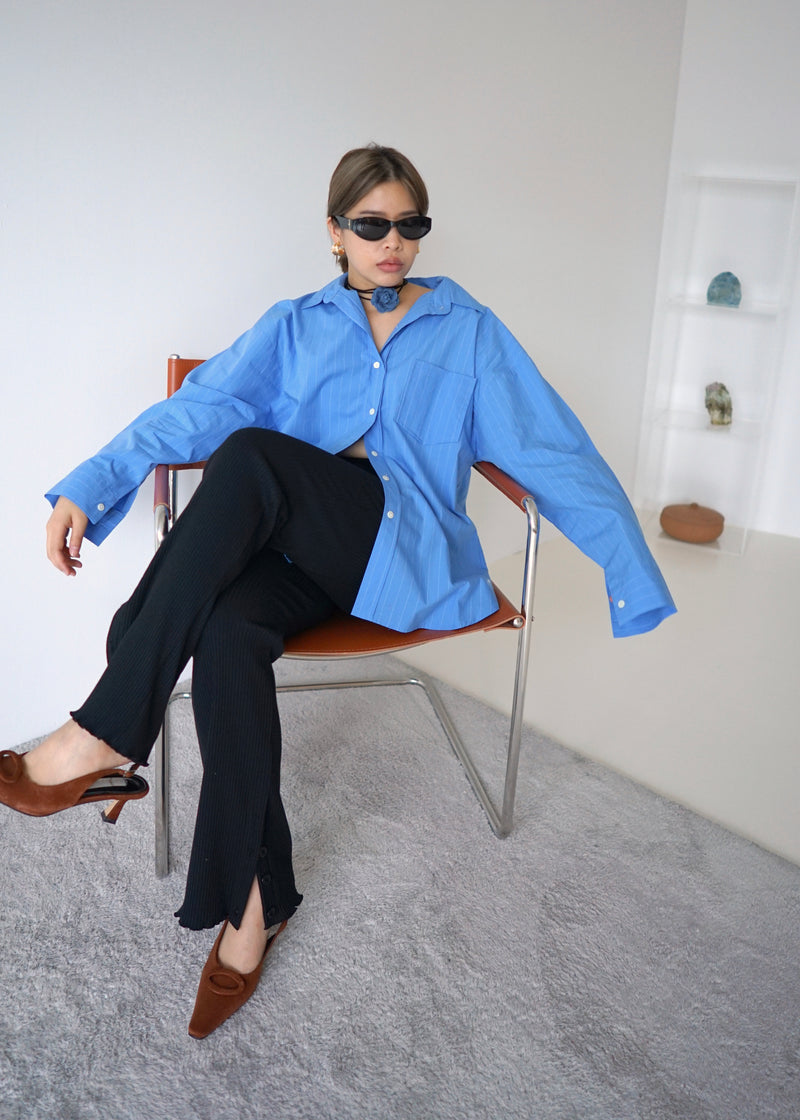 wide stripe oversized shirt