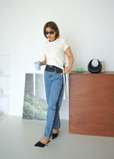 unbalance terry crop top
