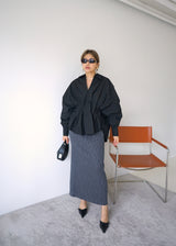 pleated waist oversized shirt