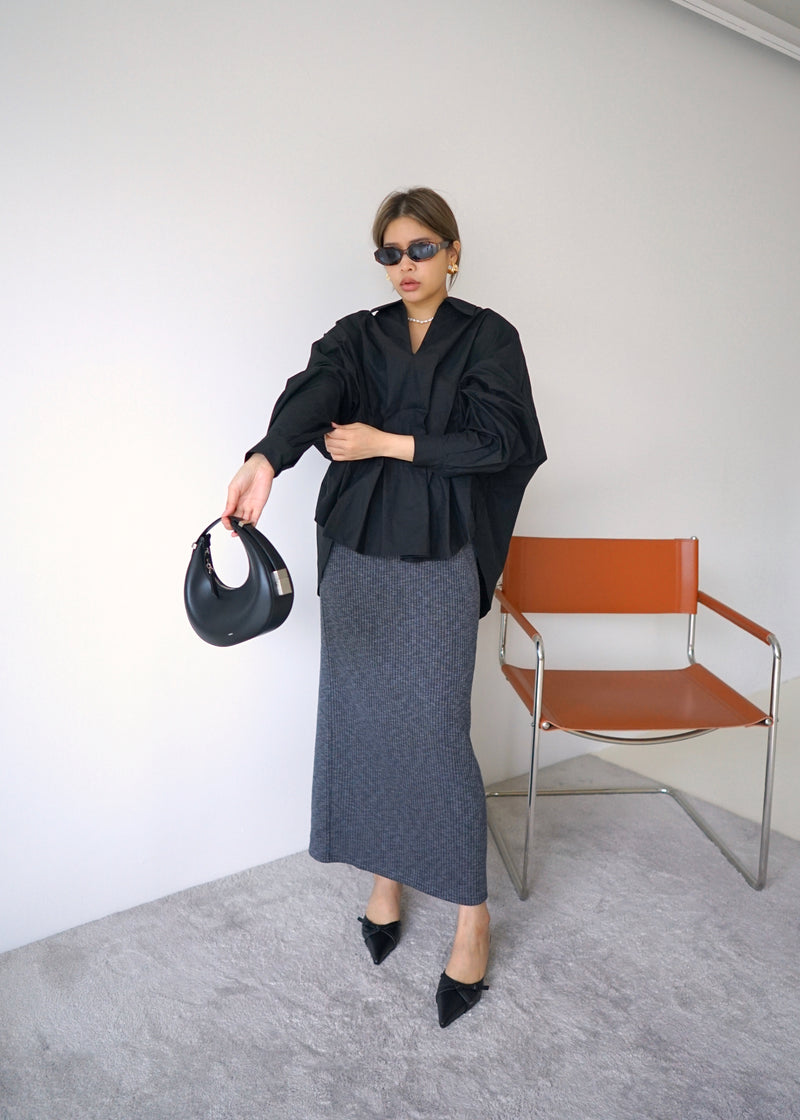 pleated waist oversized shirt