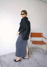 pleated waist oversized shirt