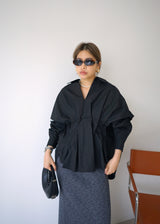 pleated waist oversized shirt