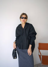pleated waist oversized shirt
