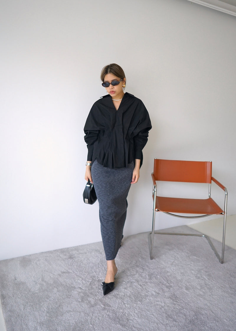 pleated waist oversized shirt