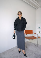 pleated waist oversized shirt
