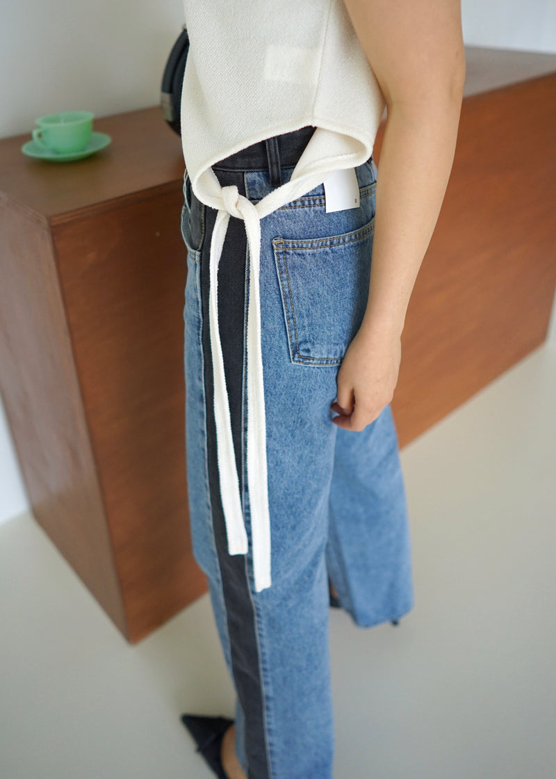 unbalance terry crop top