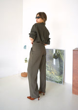 criss cross pleated trousers
