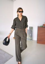 criss cross pleated trousers