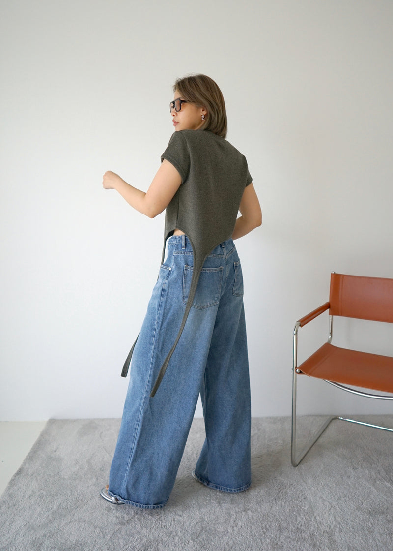 unbalance terry crop top