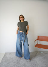 unbalance terry crop top