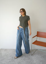 unbalance terry crop top