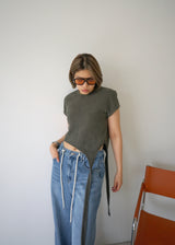 unbalance terry crop top