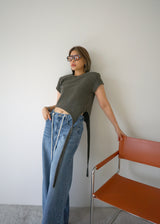 unbalance terry crop top